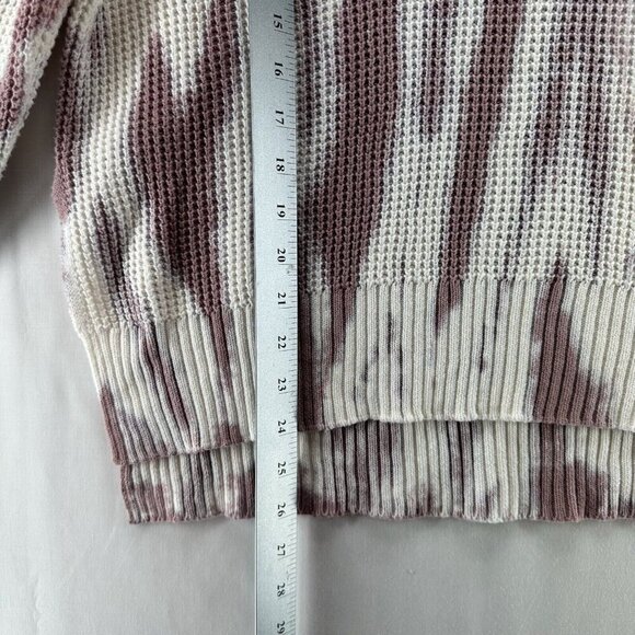 Pistola Sweater Womens Sz M Tie Dye Waffle Jumper Crewneck Pullover White Pink - Picture 10 of 10